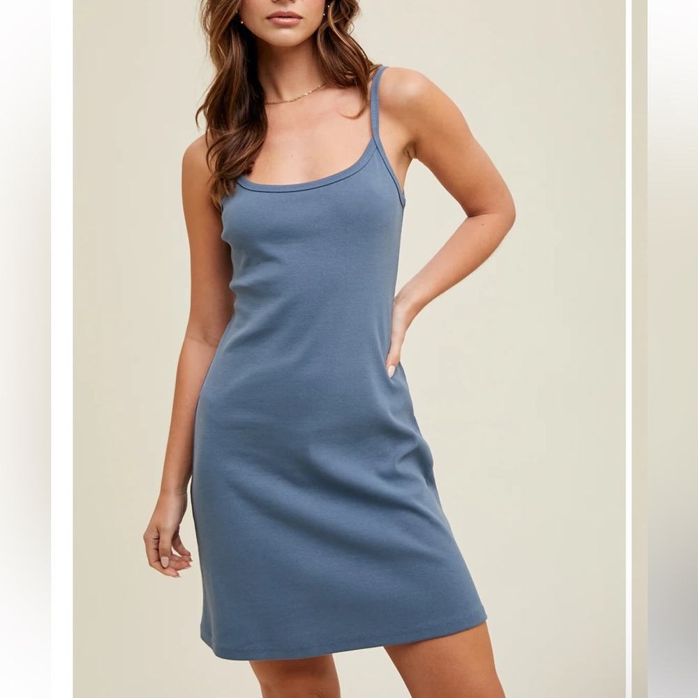 American Eagle Outfitters Blue Spaghetti Strap Slip Dress